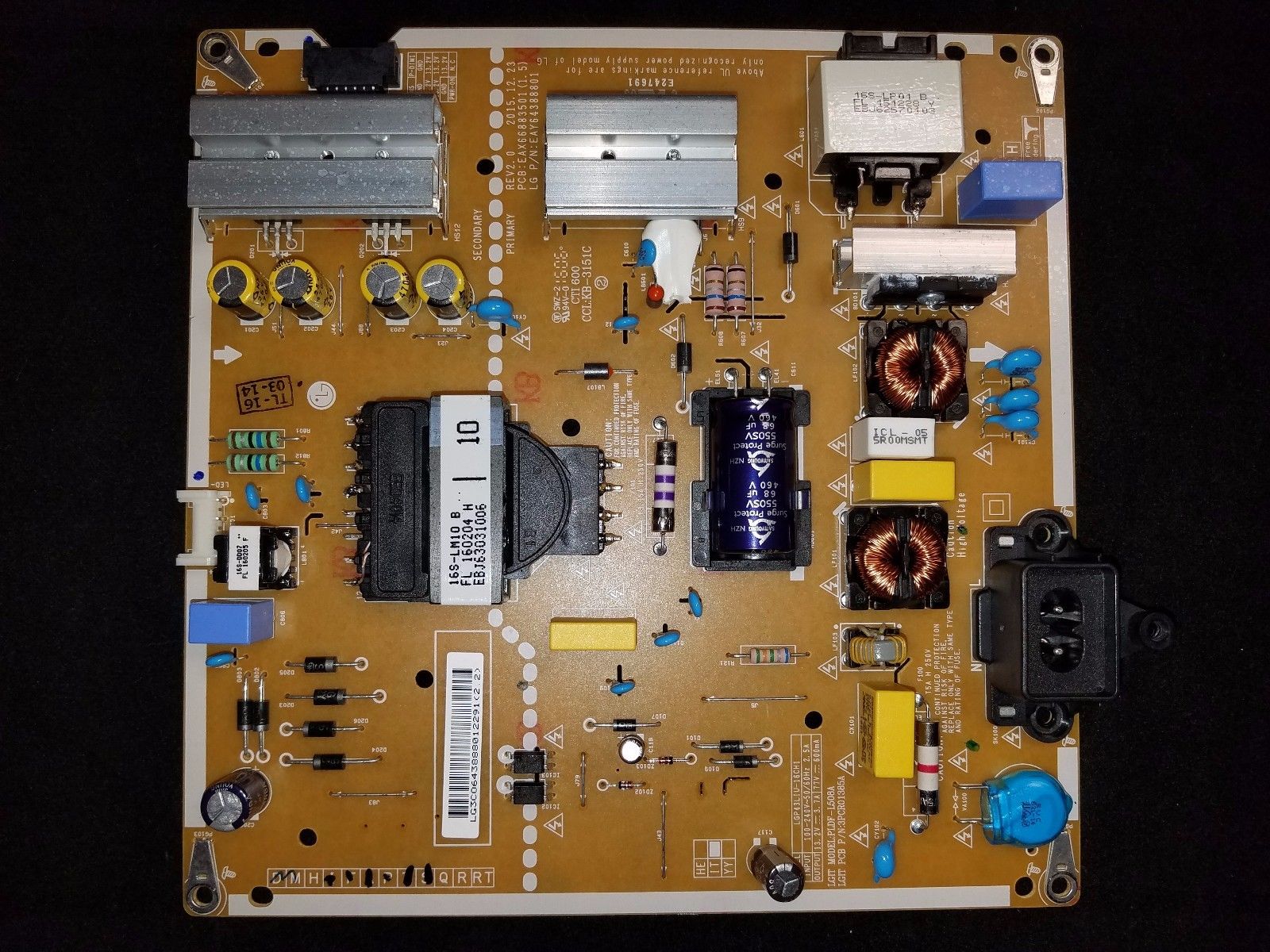 LG Power Supply Board Master from LG Model 84LM9600 TV EAY628099